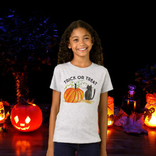 Trick or Treat Halloween Pumpkin Cute Watercolor T-Shirt