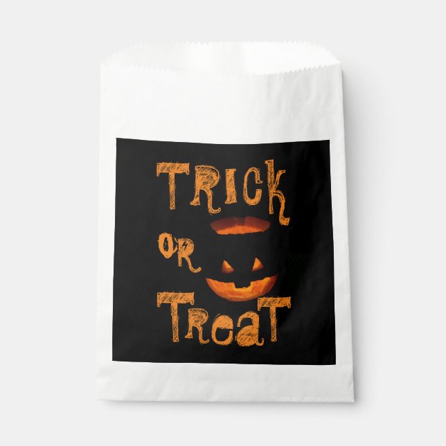 Trick or Treat Halloween Pumpkin Favour Bags (Front)