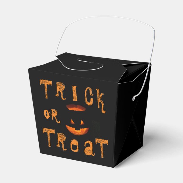 Trick or Treat Halloween Pumpkin Favour Box (Front Side)