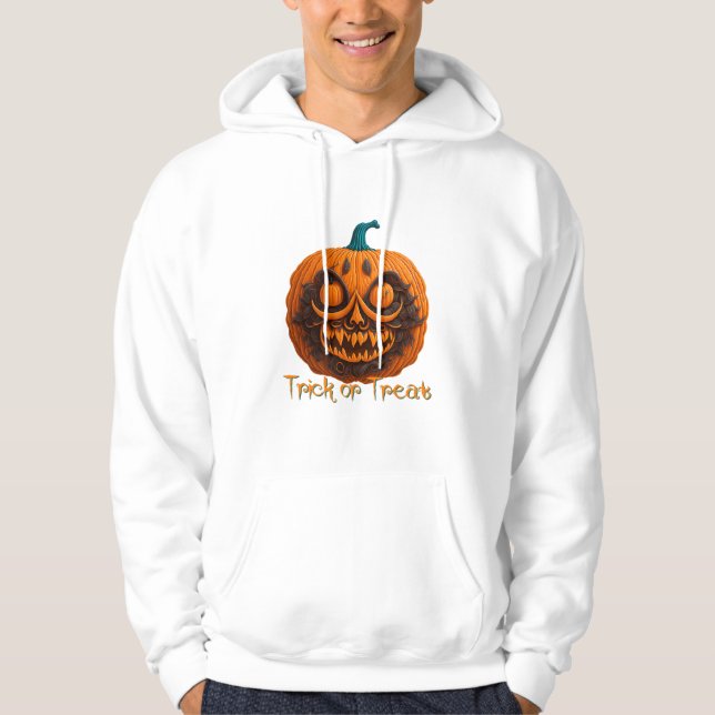 Trick-Or-Treat Halloween Pumpkin Hoodie (Front)
