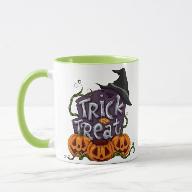 Trick or Treat Halloween Pumpkin Mug (Left)