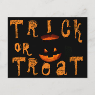 Trick or Treat Halloween Pumpkin Postcard