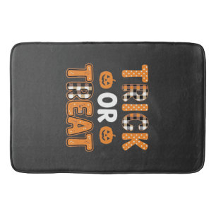 Trick or Treat Halloween Pumpkin Vector Design_1 Bath Mat