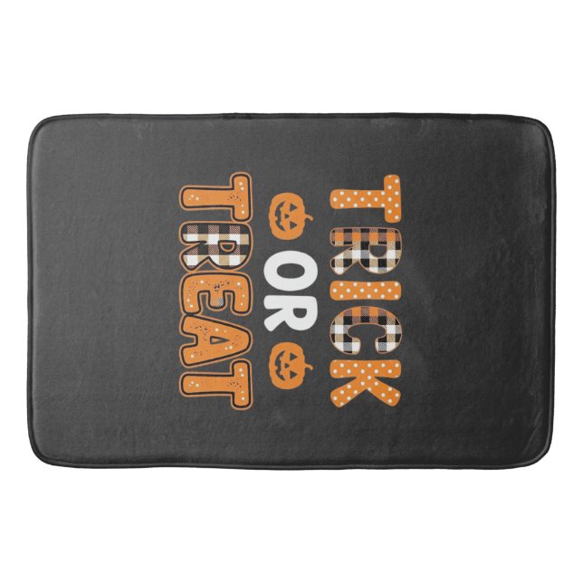 Trick or Treat Halloween Pumpkin Vector Design_1 Bath Mat (Front)