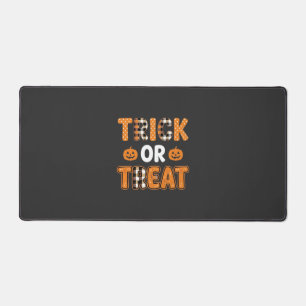 Trick or Treat Halloween Pumpkin Vector Design_1 Desk Mat