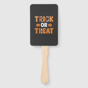 Trick or Treat Halloween Pumpkin Vector Design_1 Hand Fan