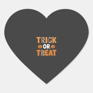Trick or Treat Halloween Pumpkin Vector Design_1 Heart Sticker