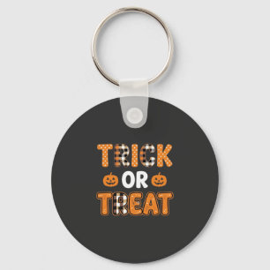Trick or Treat Halloween Pumpkin Vector Design_1 Key Ring