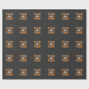 Trick or Treat Halloween Pumpkin Vector Design_1 Wrapping Paper