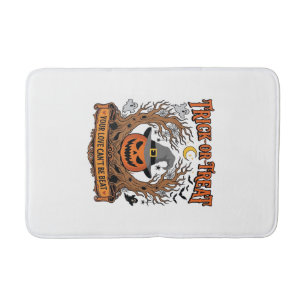 Trick Or Treat Halloween Pumpkin Witch Hat Spooky Bath Mat