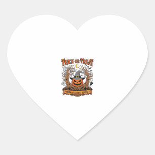 Trick Or Treat Halloween Pumpkin Witch Hat Spooky  Heart Sticker