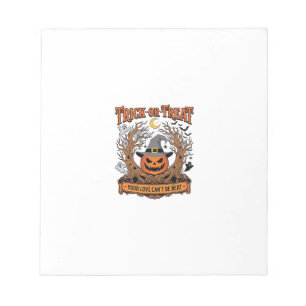 Trick Or Treat Halloween Pumpkin Witch Hat Spooky Notepad
