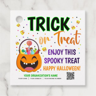 Trick or Treat Halloween QR Code Treat Favour Tags