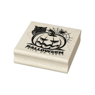 Trick or Treat Halloween Rubber Stamp