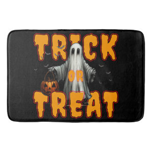 trick or treat halloween scary ghost pumpkin bath mat