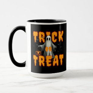 trick or treat halloween scary ghost pumpkin mug
