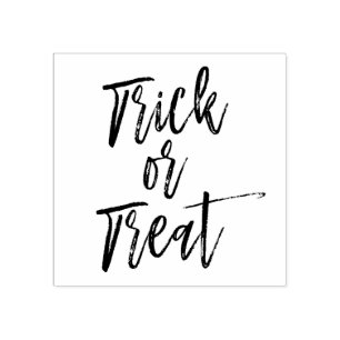 Trick or Treat Halloween Script Modern Stamp