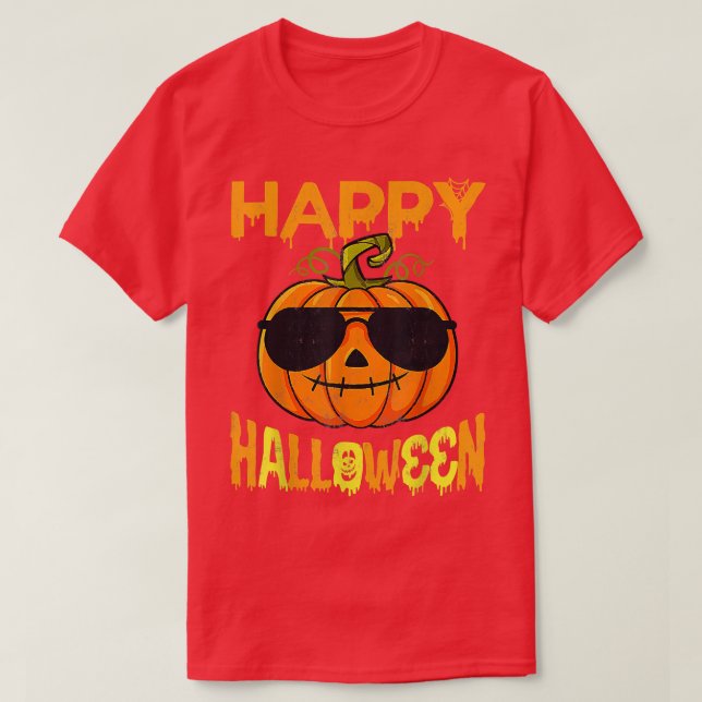 Trick Or Treat Halloween Shirt, Pumpkin Happy Hall T-Shirt (Design Front)