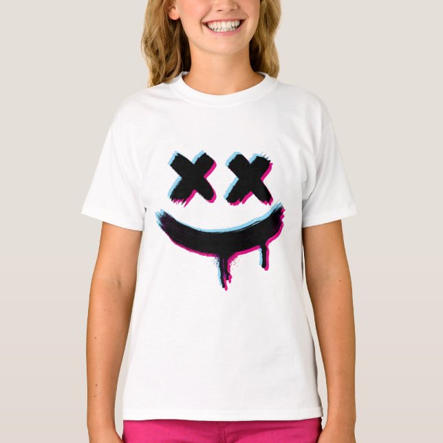Trick or Treat Halloween Smiling Face   T-Shirt (Front)