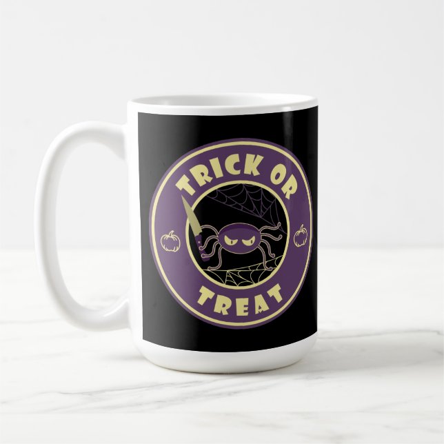 Trick or treat halloween spider Starbucks style  C Coffee Mug (Left)