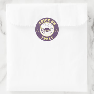 Trick or treat halloween spider Starbucks style Classic Round Sticker