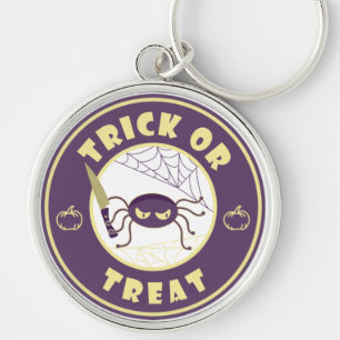 Trick or treat halloween spider Starbucks style Key Ring