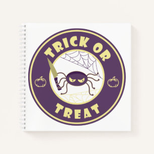 Trick or treat halloween spider Starbucks style Notebook