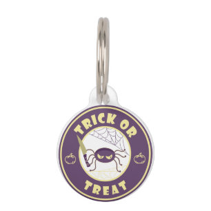 Trick or treat halloween spider Starbucks style Pet Tag