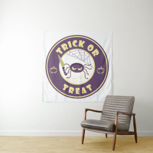 Trick or treat halloween spider Starbucks style Tapestry