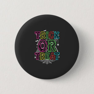 Trick or Treat Halloween Spider Web Design_1 6 Cm Round Badge