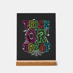 Trick or Treat Halloween Spider Web Design_1 Acrylic Sign
