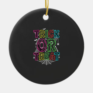 Trick or Treat Halloween Spider Web Design_1 Ceramic Tree Decoration