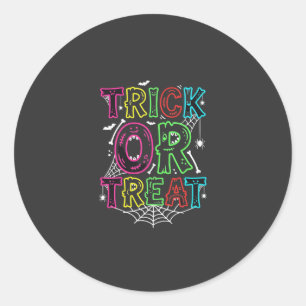 Trick or Treat Halloween Spider Web Design_1 Classic Round Sticker