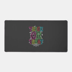 Trick or Treat Halloween Spider Web Design_1 Desk Mat