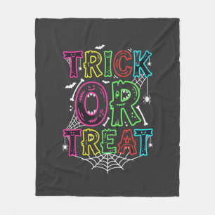 Trick or Treat Halloween Spider Web Design_1 Fleece Blanket