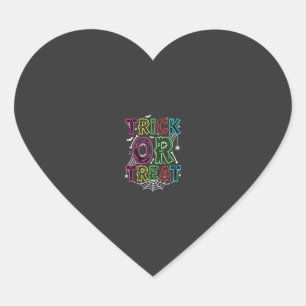 Trick or Treat Halloween Spider Web Design_1 Heart Sticker