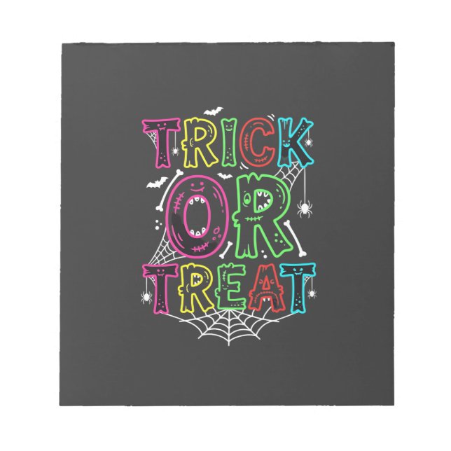 Trick or Treat Halloween Spider Web Design_1 Notepad (Front)