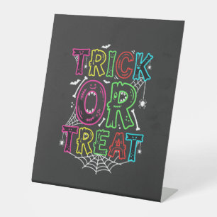 Trick or Treat Halloween Spider Web Design_1 Pedestal Sign