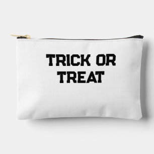 Trick or. Treat Halloween spooky black simple mini Accessory Pouch