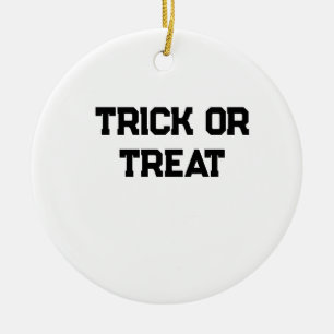 Trick or. Treat Halloween spooky black simple mini Ceramic Tree Decoration