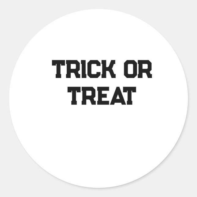 Trick or. Treat Halloween spooky black simple mini Classic Round Sticker (Front)