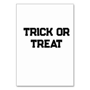 Trick or. Treat Halloween spooky black simple mini Table Number