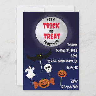 Trick or Treat Halloween spooky candy  Invitation