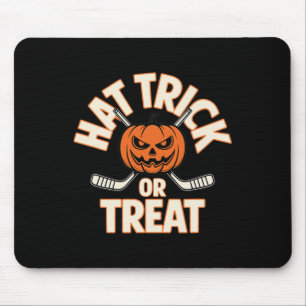 Trick Or Treat Halloween Spooky Pumpkin Ice Hockey Mouse Mat