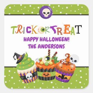 Trick or Treat Halloween Square Sticker