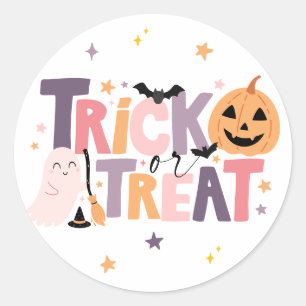 Trick or Treat Halloween Sticker for Treat Bags