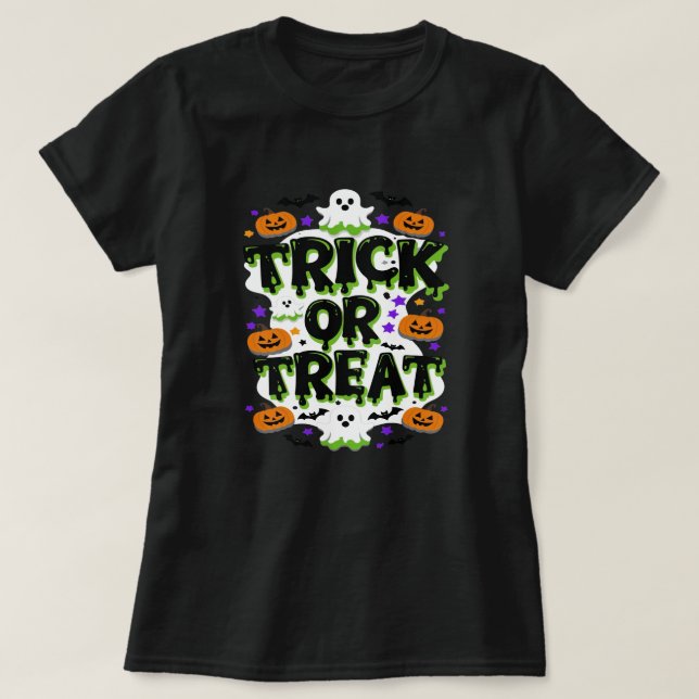 trick or treat Halloween T-Shirt (Design Front)