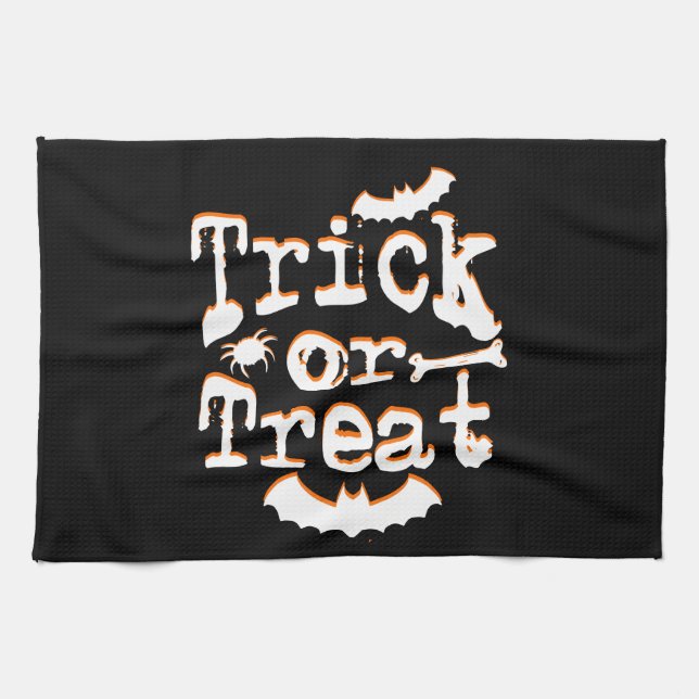 trick or treat halloween tea towel (Horizontal)