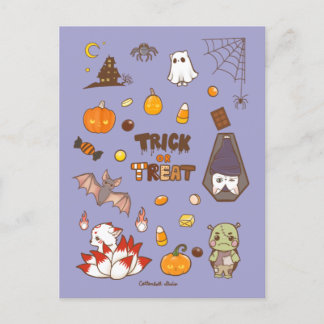Trick or Treat Halloween Theme postcard