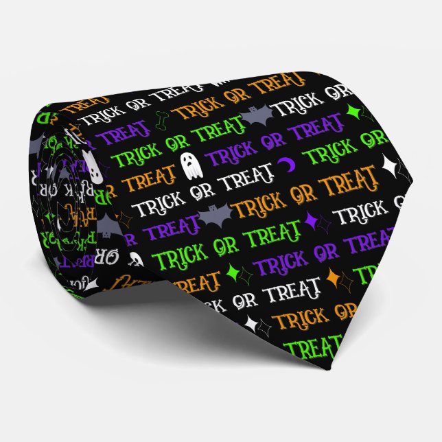 Trick or Treat Halloween Tie (Rolled)